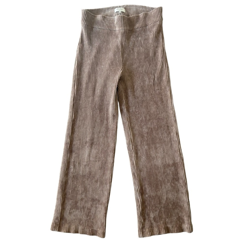 Avenue Montaigne velvet CORDUROY beige tan pull on wide leg pants size 4 modal - Picture 1 of 7